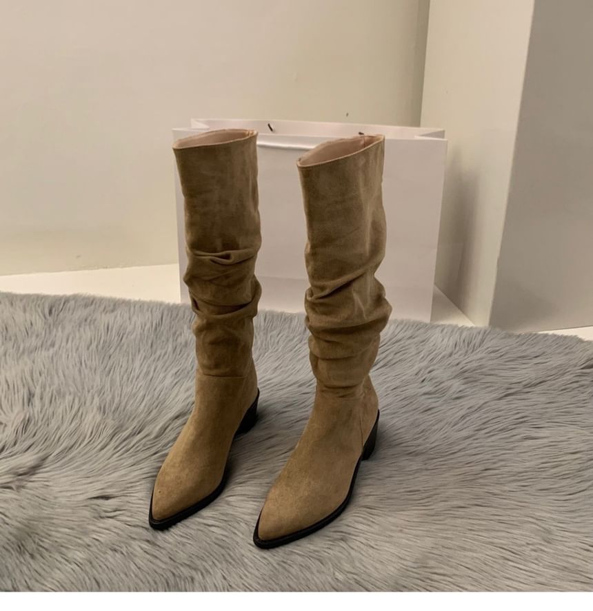 Tall Heel Chunky Pointy Boots