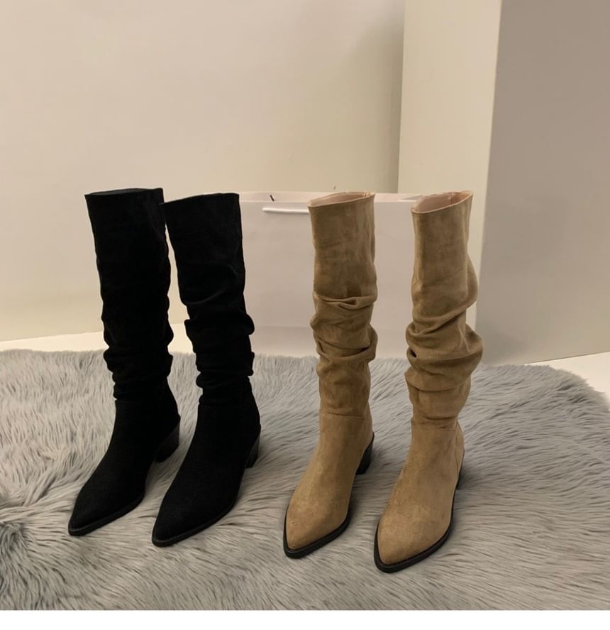 Tall Heel Chunky Pointy Boots