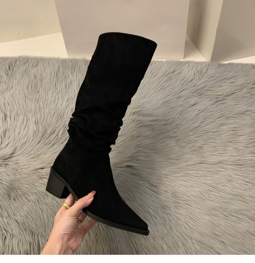 Tall Heel Chunky Pointy Boots
