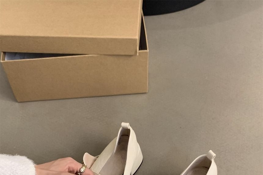 Jane Square-Toe Shoes Chunky Mary Heel