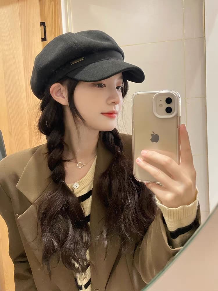 Cap Plain Wool Newsboy