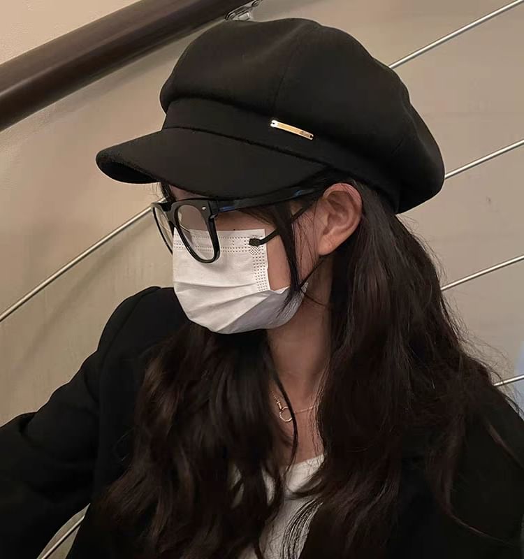 Cap Plain Wool Newsboy