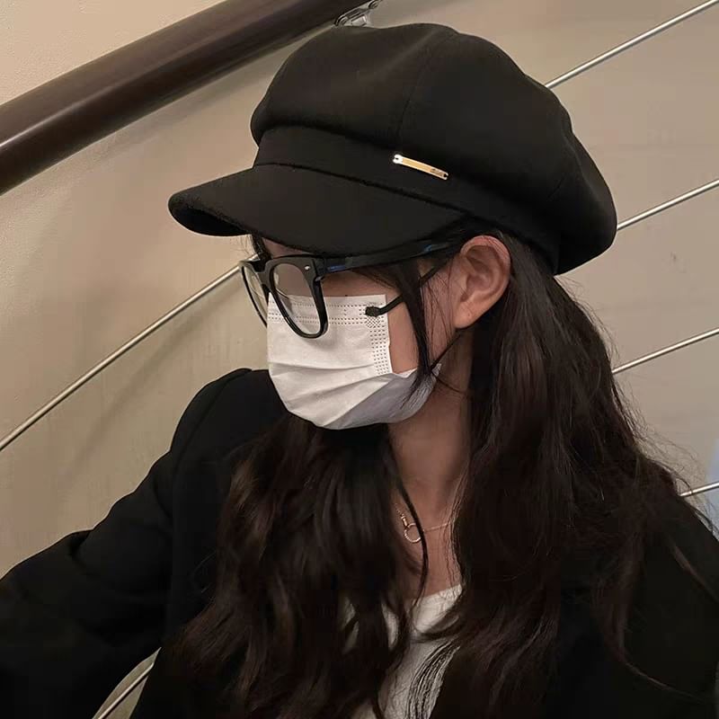 Cap Plain Wool Newsboy