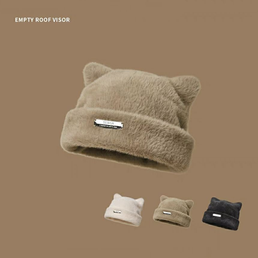 Ear Hat Plain Fluffy