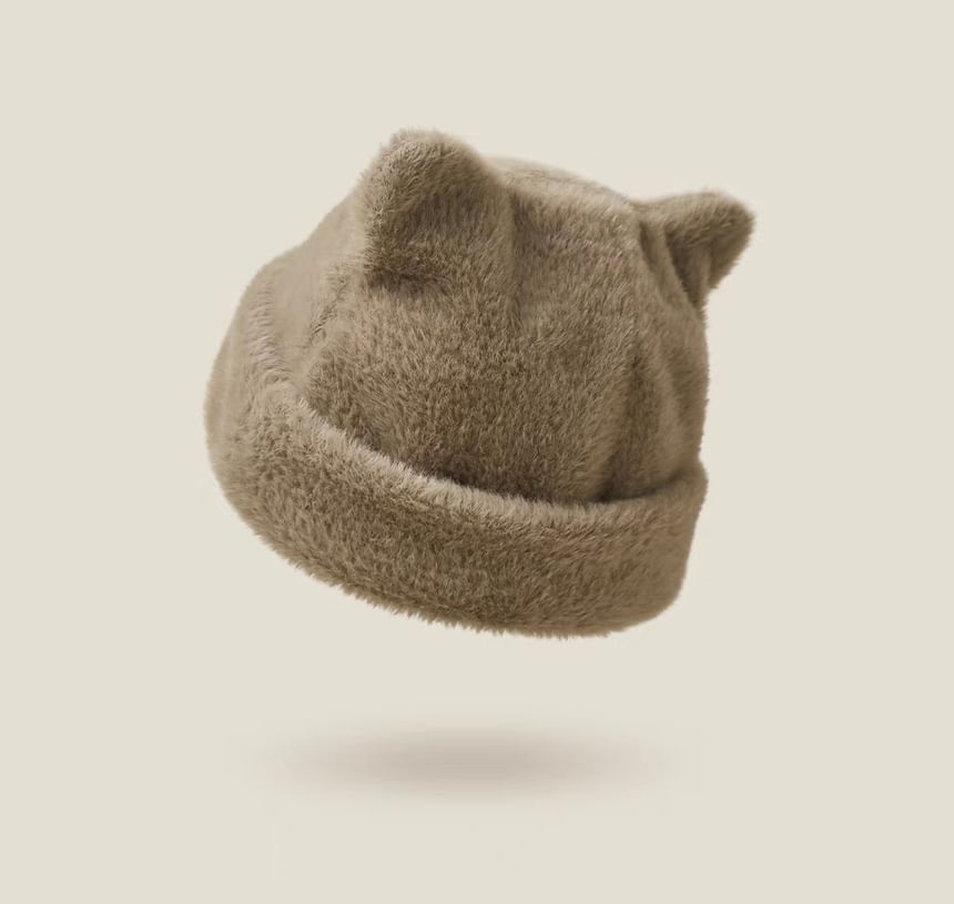 Ear Hat Plain Fluffy