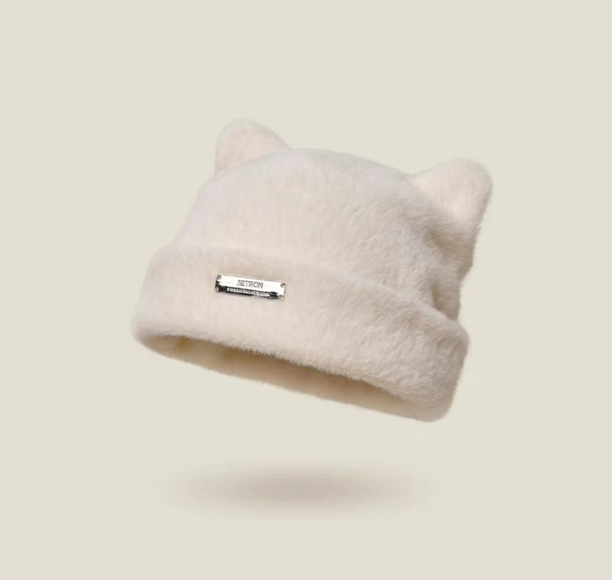Ear Hat Plain Fluffy