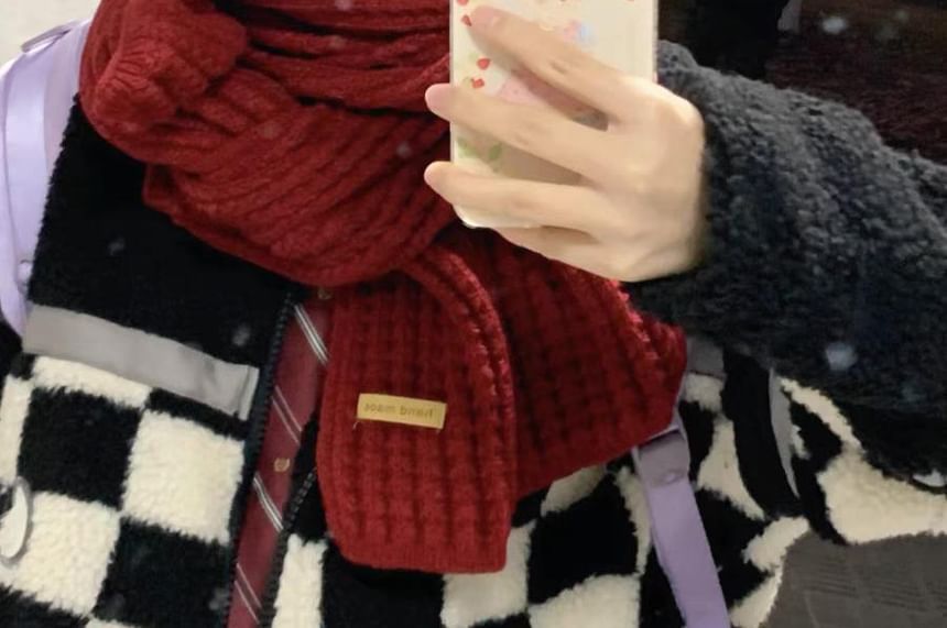 Cable Knit Plain Scarf