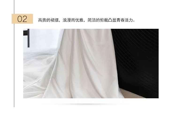 Strapless Gown A-Line Wedding Satin Bow Back