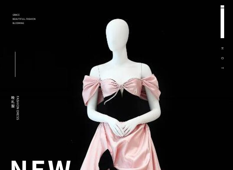 Shirred Evening Bow Gown Satin Cold-Shoulder