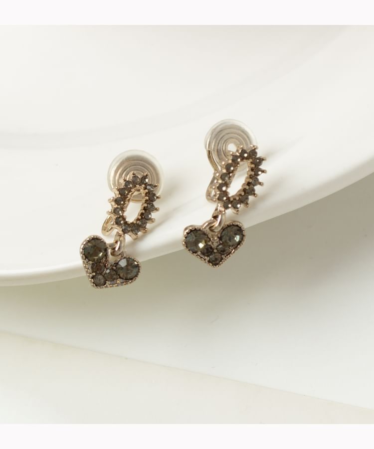 Drop Alloy Rhinestone Earring Flower Heart