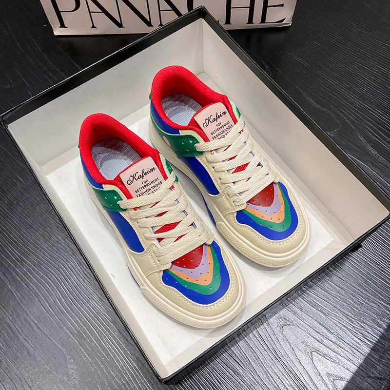 Platform Sneakers Color Block