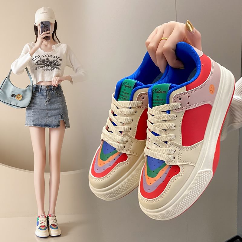 Platform Sneakers Color Block