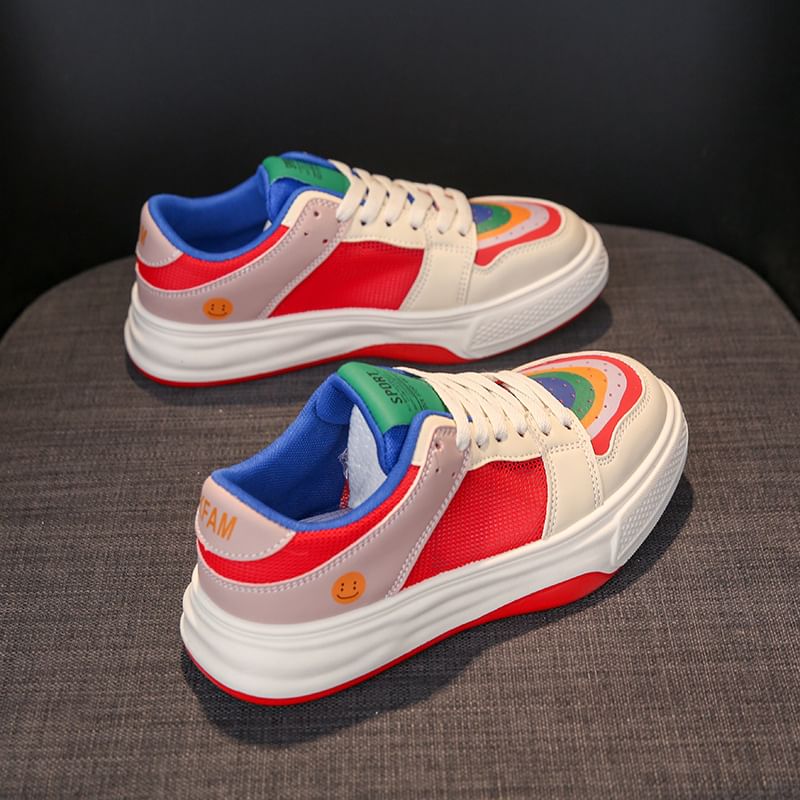 Platform Sneakers Color Block