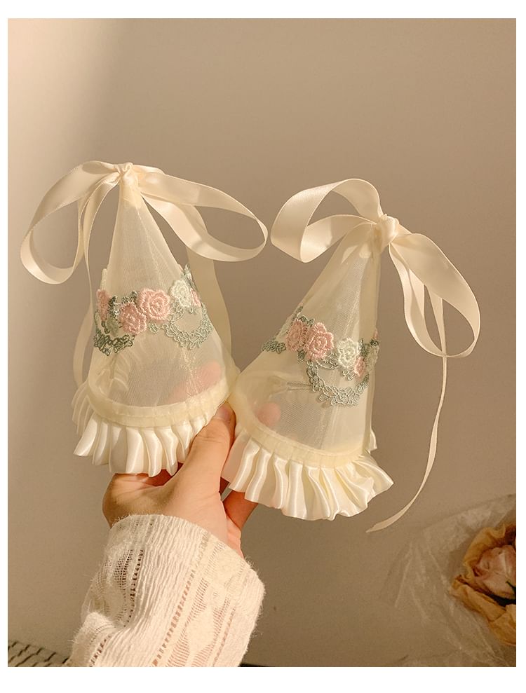 Party Ruffle Hat Embroidered