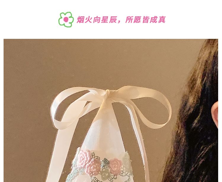 Party Ruffle Hat Embroidered