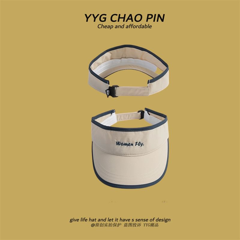 Visor Sun Embroidered Letter