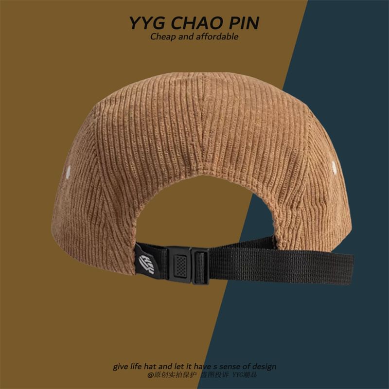 Letter Embroidered Baseball Cap Corduroy