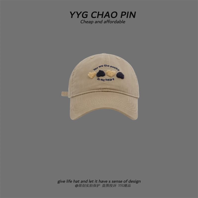 Heart Baseball Cap Embroidered