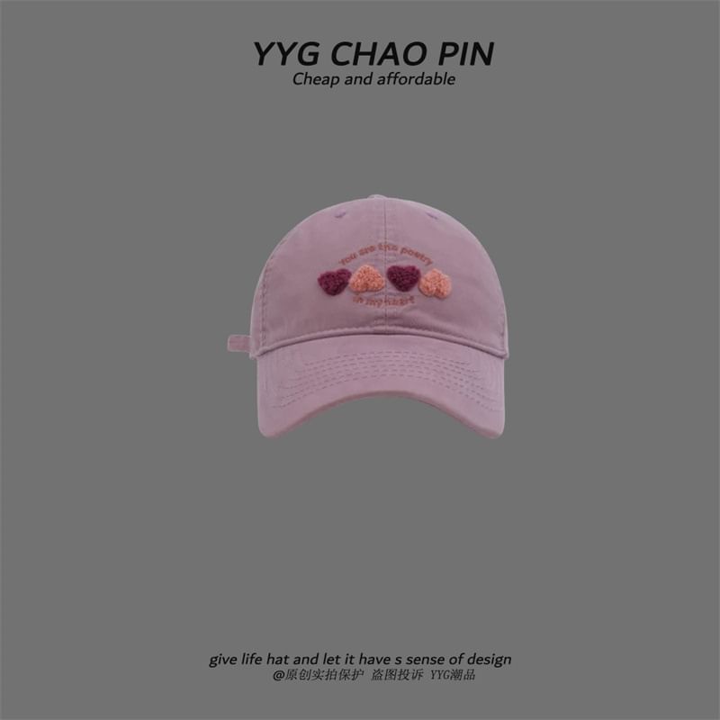 Heart Baseball Cap Embroidered