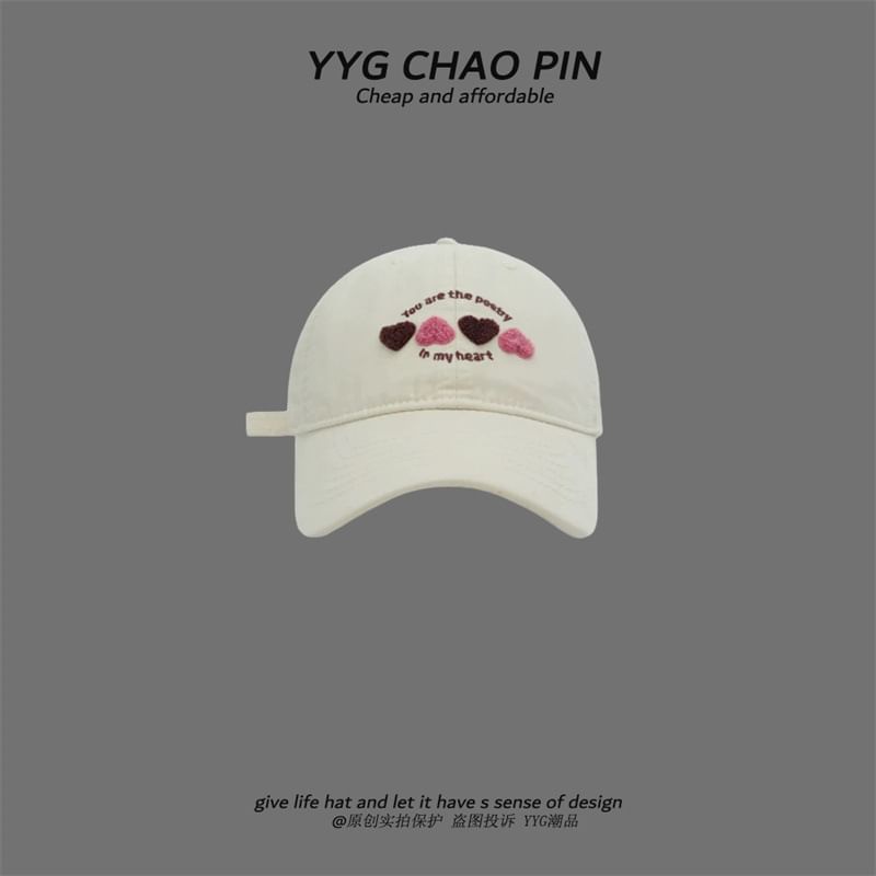 Heart Baseball Cap Embroidered