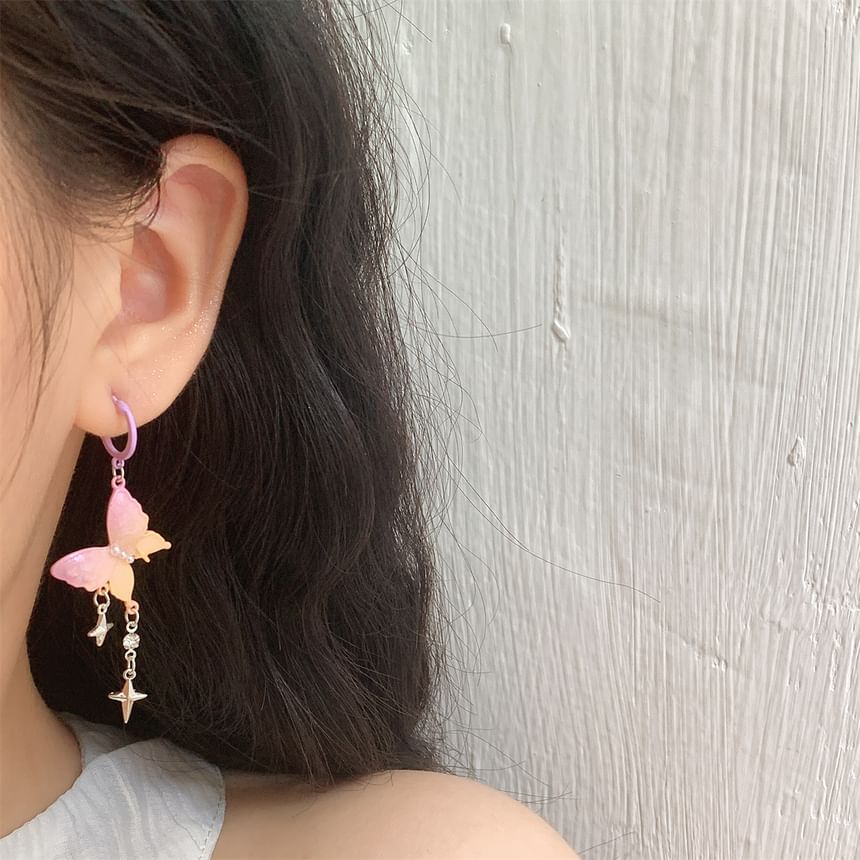 Earring Fringed Drop Butterfly Huggie Star