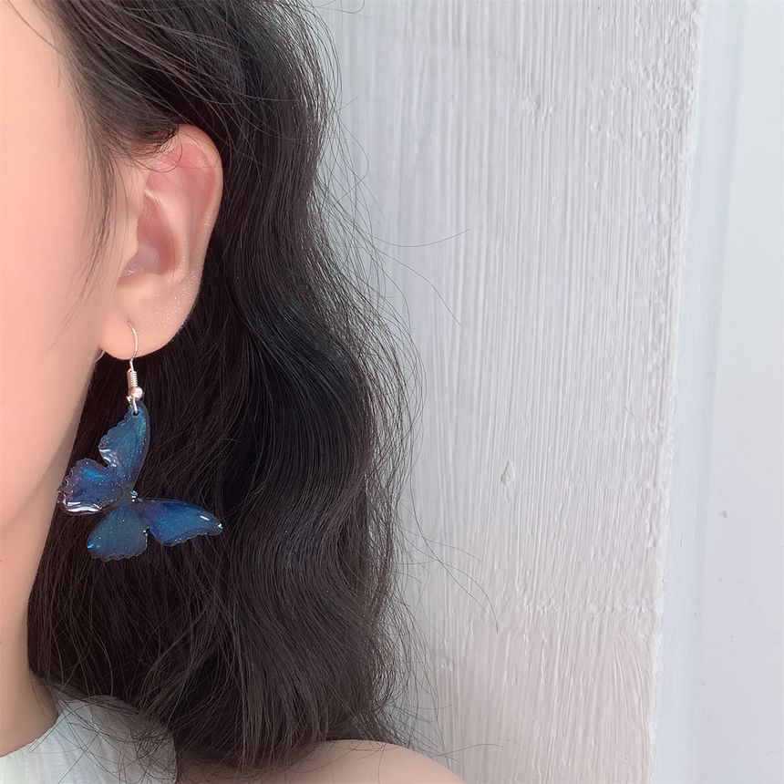 Hook Earring / Drop Butterfly Clip-On
