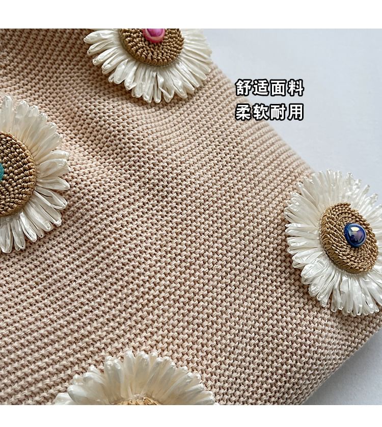 Shopper Accent Bag Flower Knit