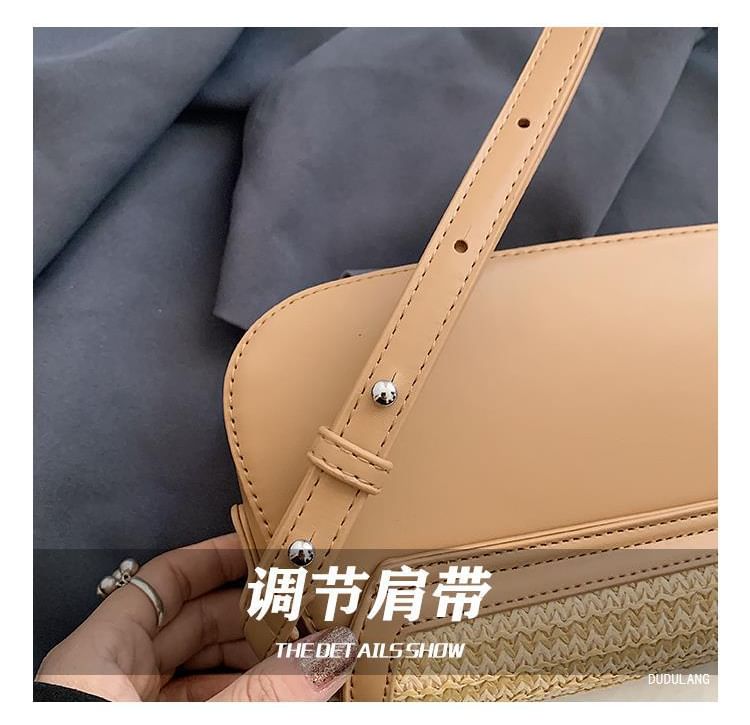 Two Straw Bag Tone Crossbody Flap