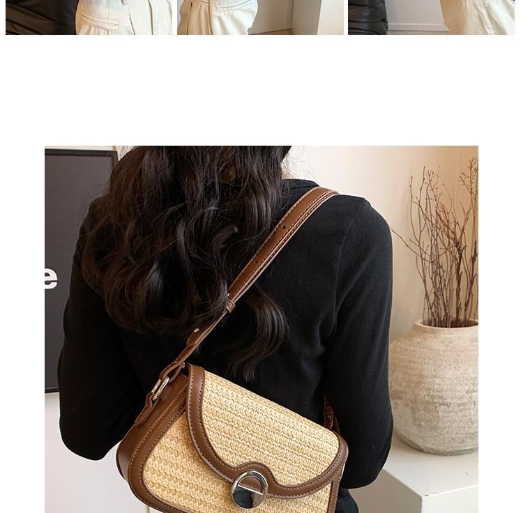 Two Straw Bag Tone Crossbody Flap