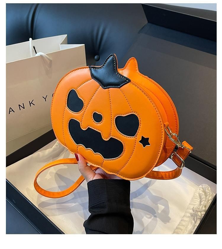 Leather Bag Faux Pumpkin Crossbody