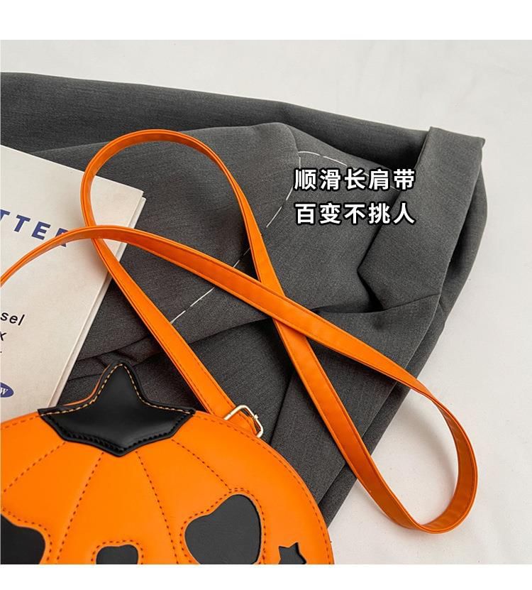 Leather Bag Faux Pumpkin Crossbody