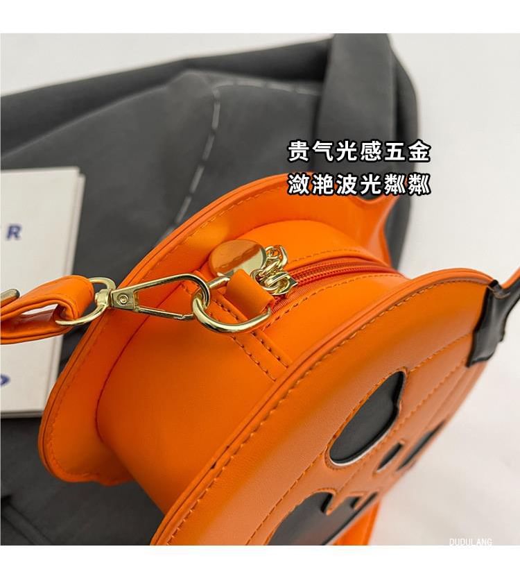 Leather Bag Faux Pumpkin Crossbody