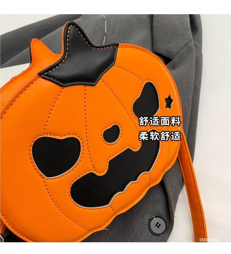 Leather Bag Faux Pumpkin Crossbody