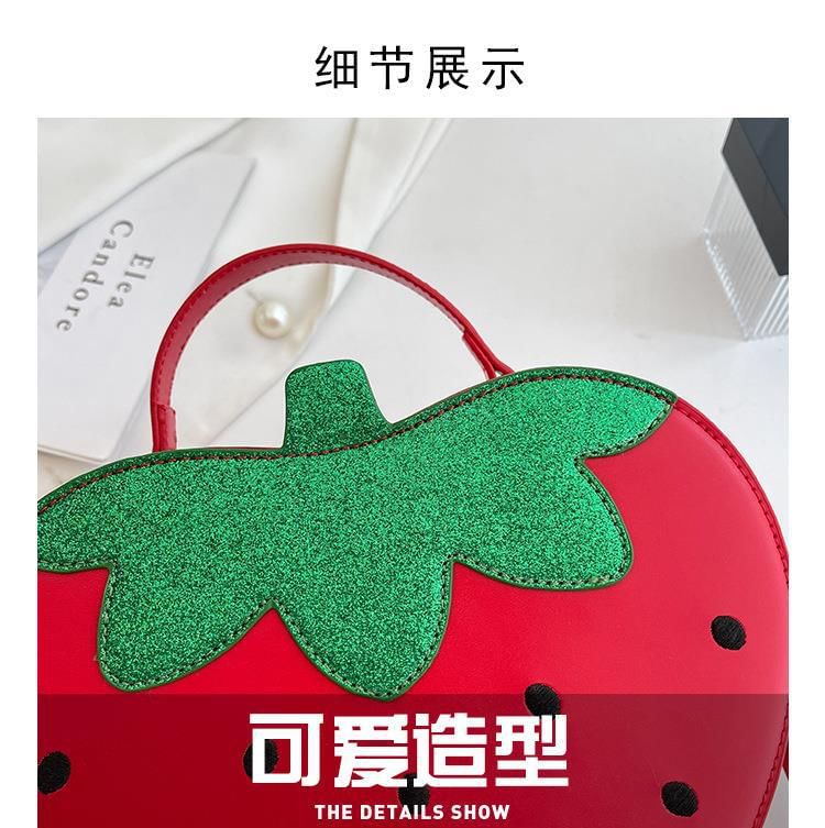 Bag Crossbody Leather Strawberry Faux