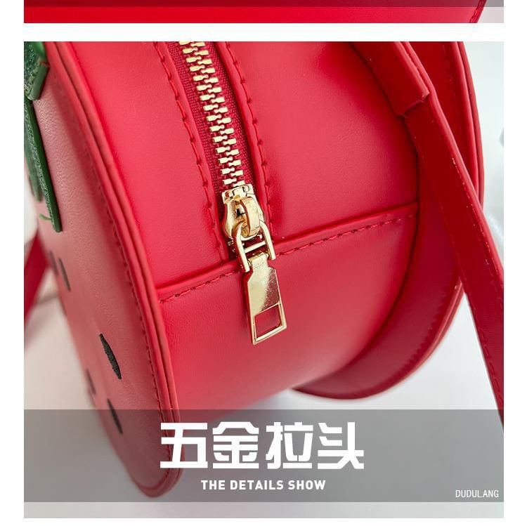 Bag Crossbody Leather Strawberry Faux