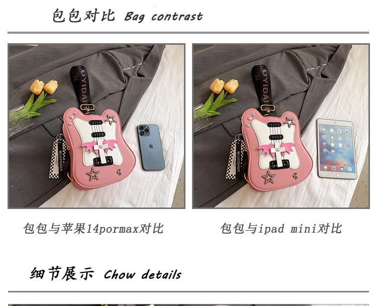 Applique Crossbody Star Violin Bag Studded