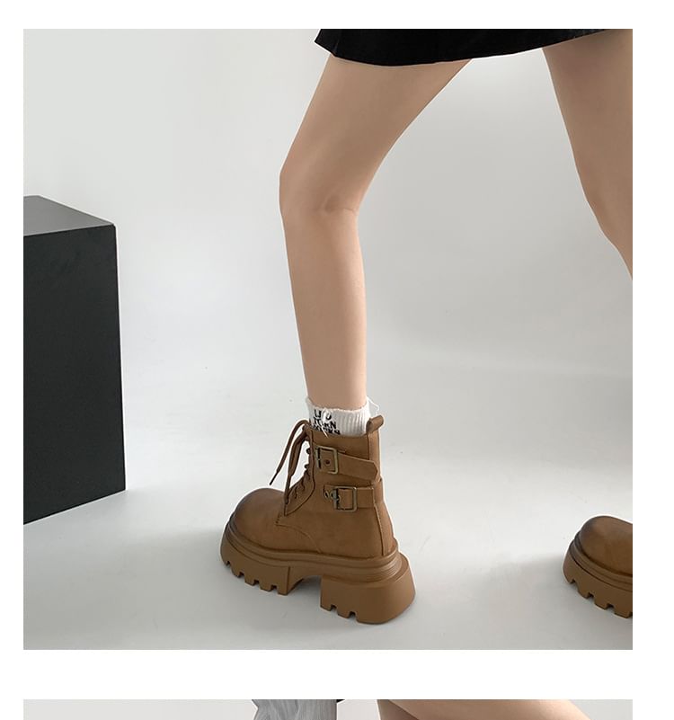 Short Lace-Up Platform Boots