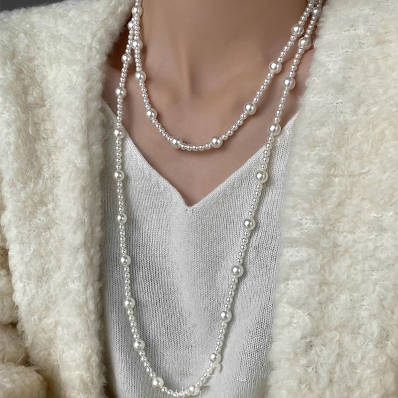 Layered Pearl Floral (Various Designs) Necklace / Faux