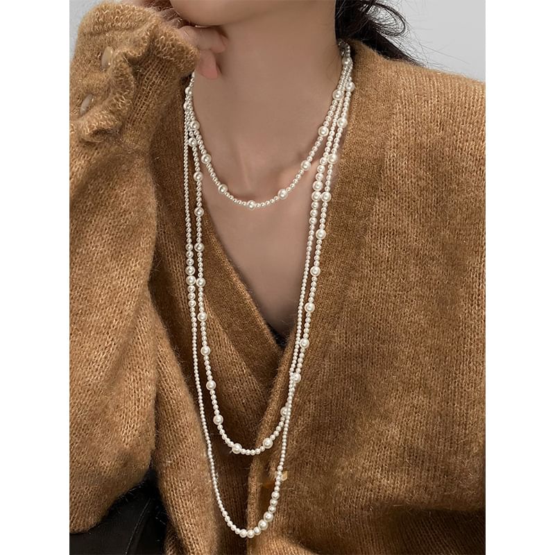 Layered Pearl Floral (Various Designs) Necklace / Faux