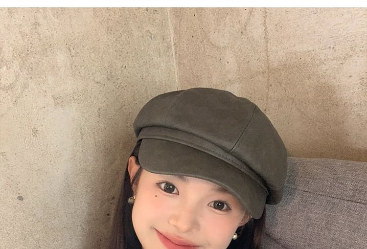 Cap Leather Newsboy Faux