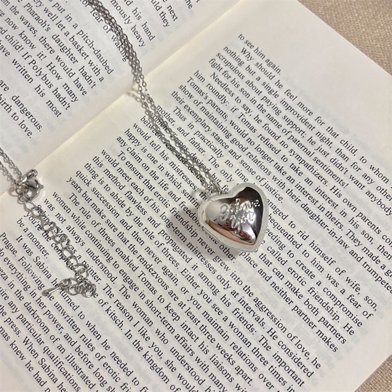 Heart Necklace Metallic