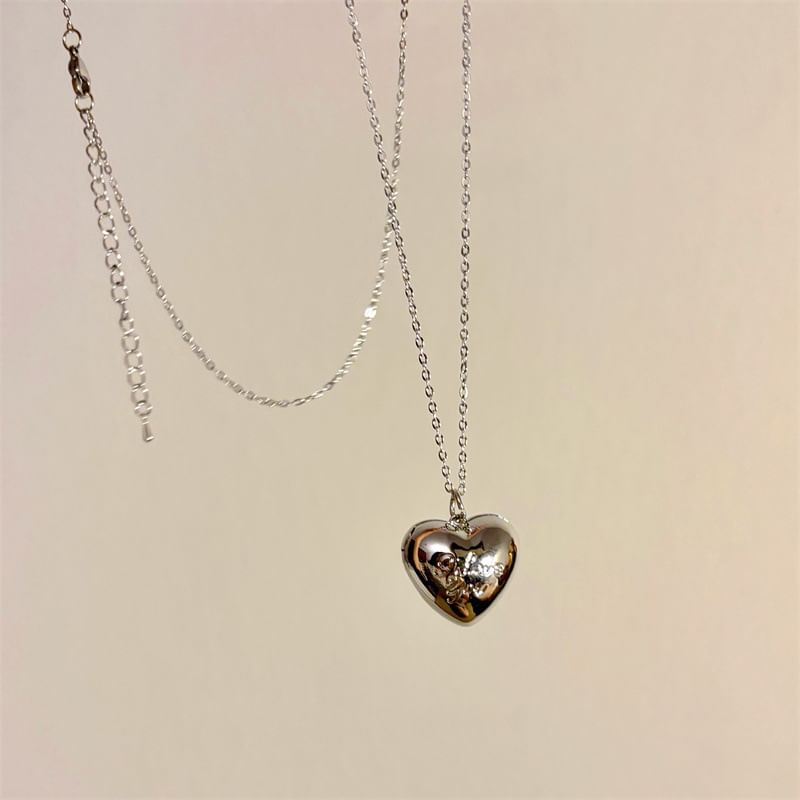 Heart Necklace Metallic