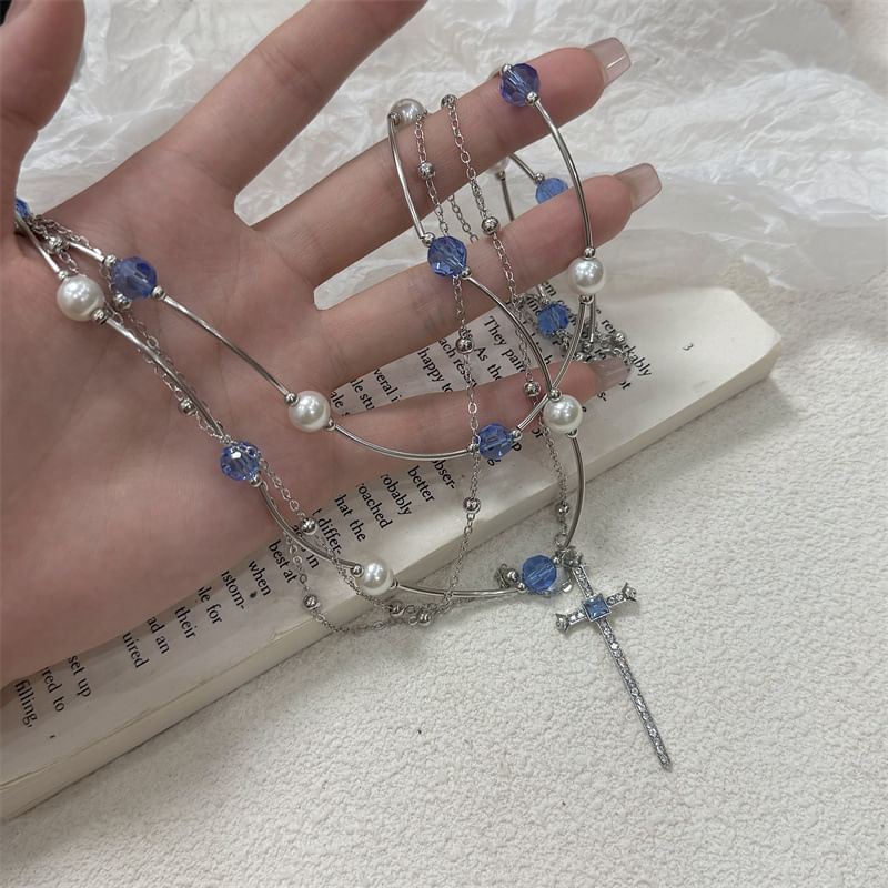 Cross Necklace Layered