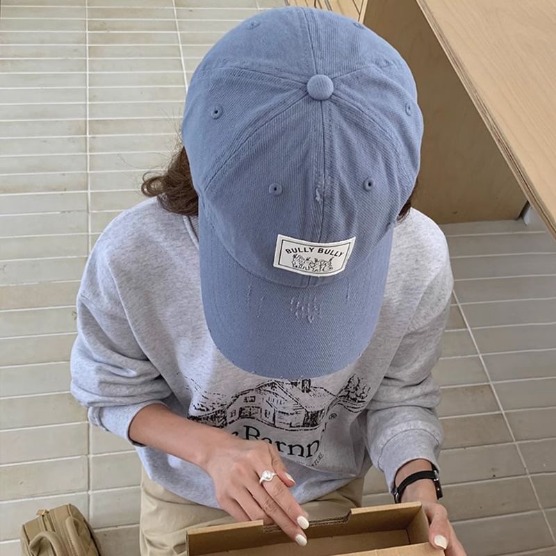 Cap Baseball Applique Distressed