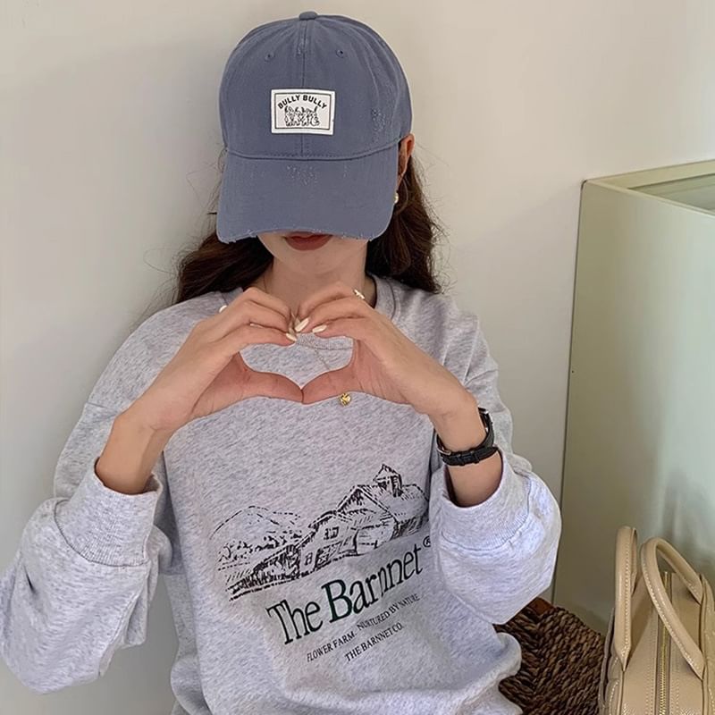 Cap Baseball Applique Distressed