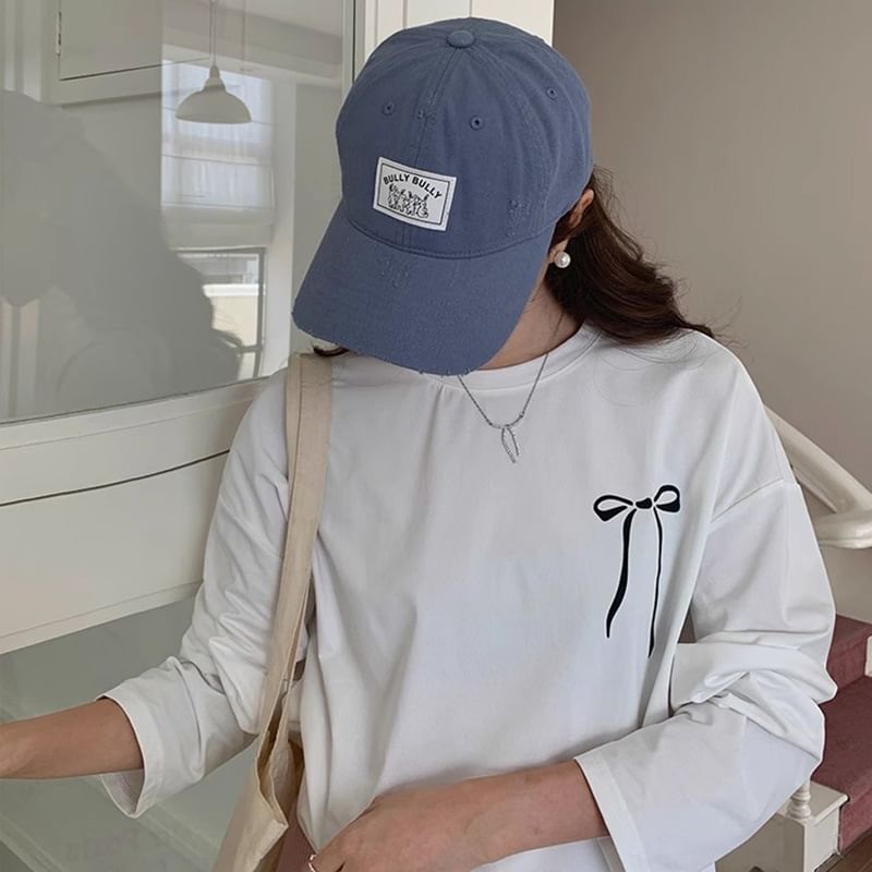 Cap Baseball Applique Distressed