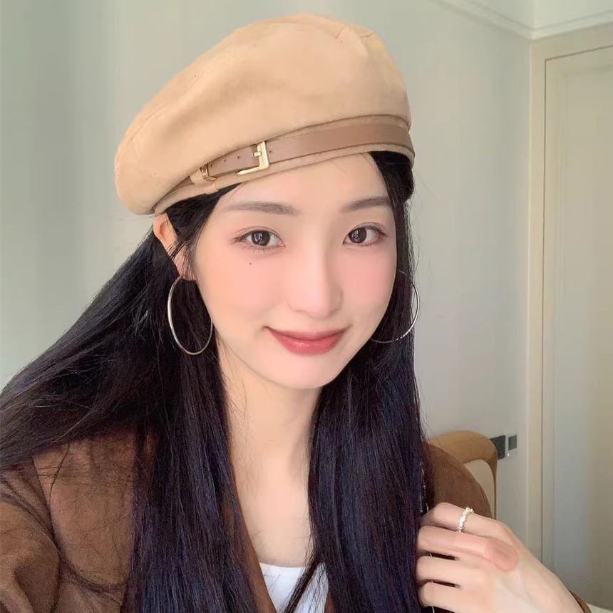 Beret Faux Belted Suede