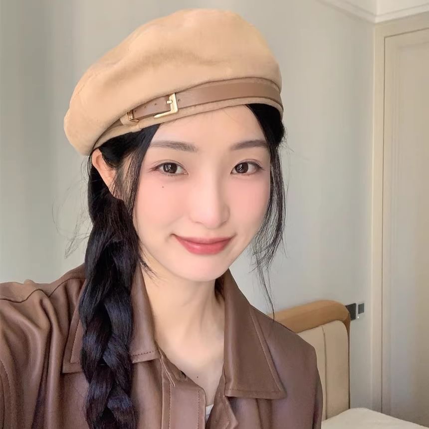 Beret Faux Belted Suede