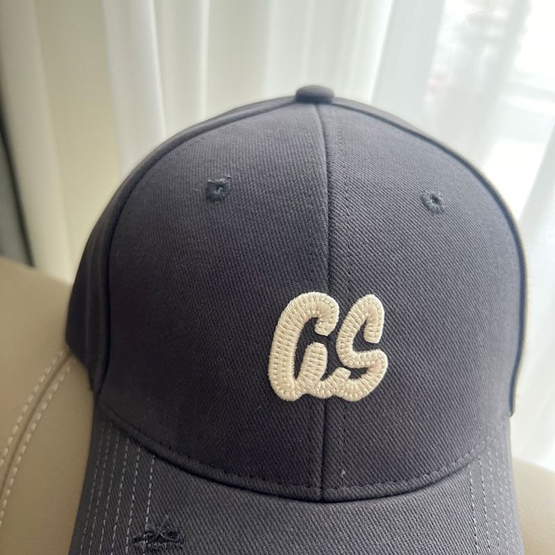 Cap Distressed Baseball Embroidered Lettering