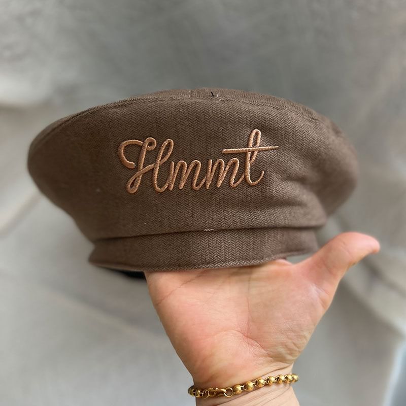 Lettering Embroidered Beret